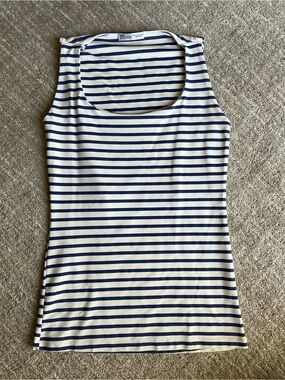 Zara - Scoop neck sleeveless top - Small - Navy Stripe